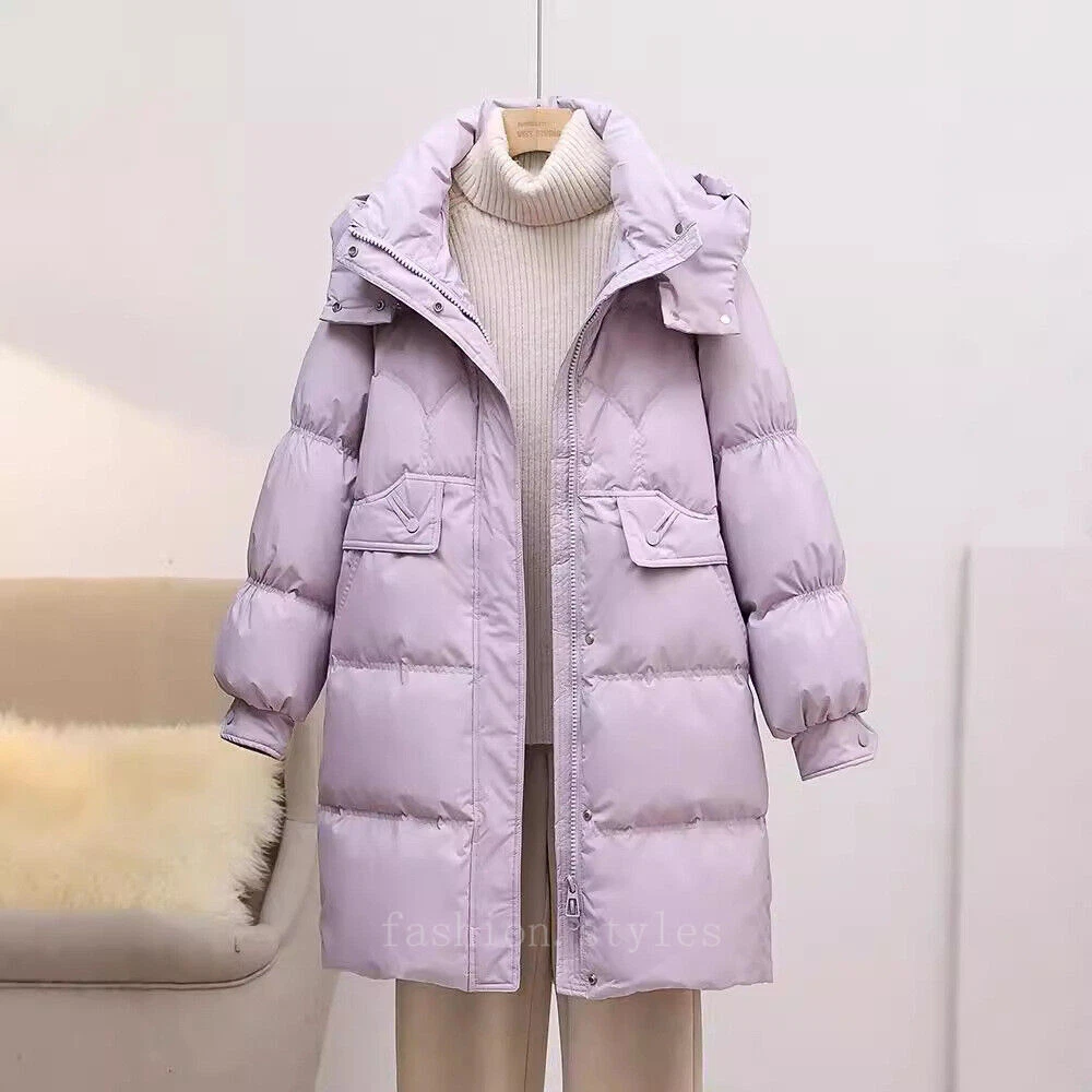 OFF WHITE Piumino donna nuovo inverno moda sciolto spesso caldo bianco piumino anatra