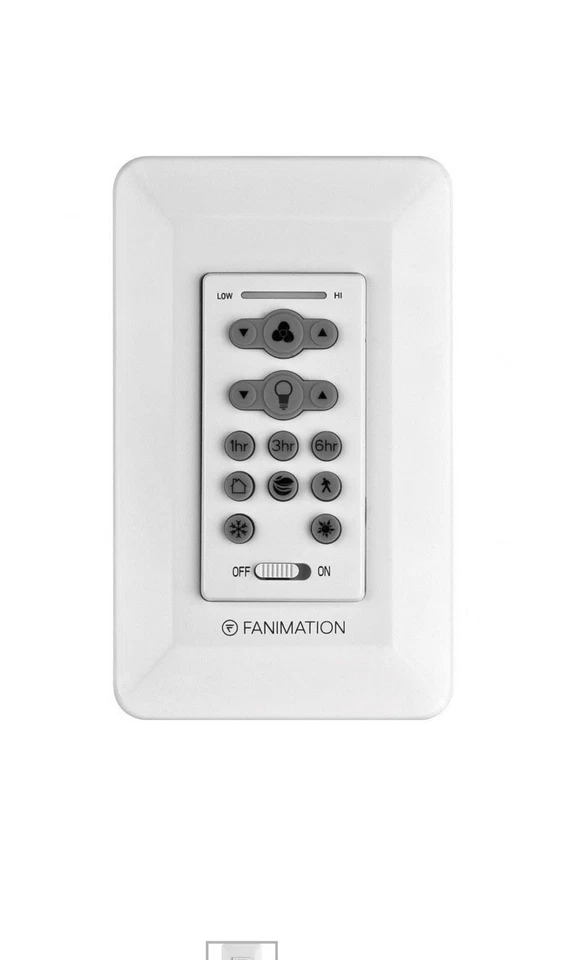 Fanimation 16 Speeds DC Wall Control, Fan/Light/CCT Select, White - TW306