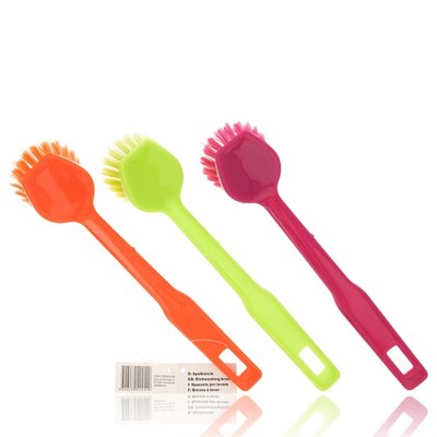Best Choice 3er Pack Spülbürsten 18 x 3,5cm grün, orange, pink