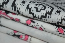 5 Yard Hand Block Print Floral Fabric 100 Cotton NO TARRIF CHARGES 100 ZK 220
