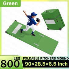 Baseball Softball Training Foldable Pitching Mound W/ Pro Pitching Rubber&Wheels
