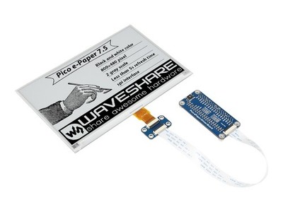 7,5 Zoll E-Paper Display Modul für Raspberry Pi Pico, 800×480, schwarz/weiß