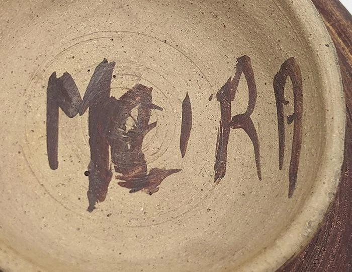 MOIRA? SIGNED STUDIO POTTERY STONEWARE BOWL 20TH CENTURY - Image 2 of 4