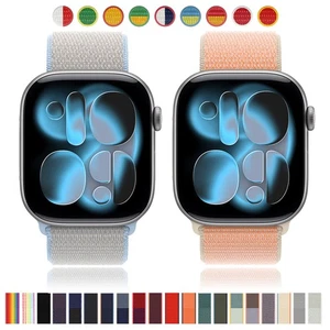 For Apple Watch 11 10 9 8 7 6 5 4 SE 3 Nylon Sport Loop Band 40/44/41/45/42/46mm