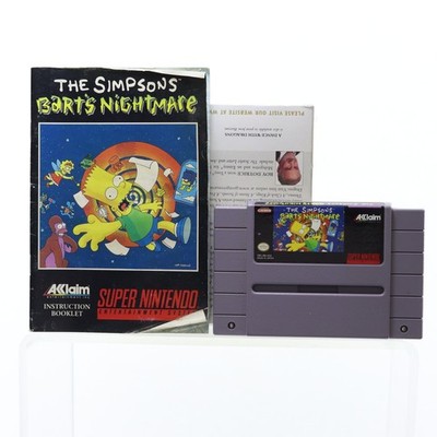Nintendo Bart's Nightmare SNES 1992 Cartridge and Manual 21481601036|