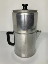 Vintage Drip-O-Lator Coffee Maker Stovetop Aluminum Pot 9-Cup ~ USA