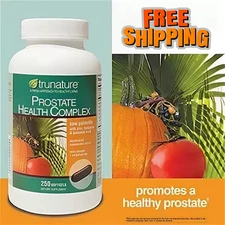 trunature Prostate Plus Health Complex, 250 Softgels with Saw Palmento, New.