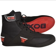 FISTRAGE Leather Boxing Shoes Kick Trainer Pro Fight Gym Grip Unisex