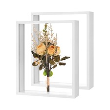 2-Pack Dried Flower Frame, 8 x 10 Inch Wooden Shadow Box Frame White