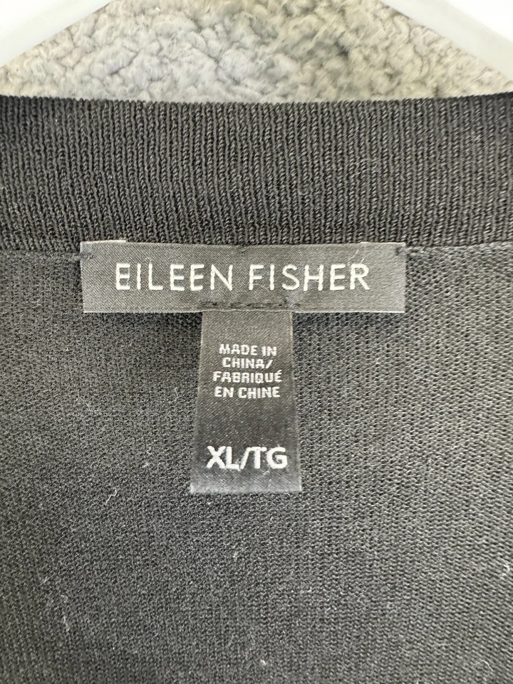 Eileen Fisher Black Slight Sheer Open Robe Women's Size XL POG - Image 3 of 4