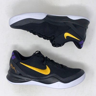 Nike Kobe 8 Protro 'LA Lakers' Black Sneakers, Size 13 HF9550-001