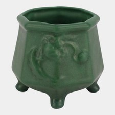 Weller Bedford 1915 Matte Green Arts and Crafts Pottery Octagonal Footed Vase
