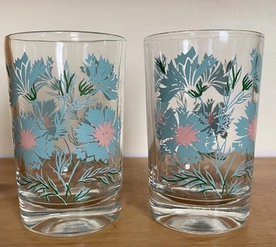 Vintage Mid Century Taylor Smith Set of 2 Juice Glasses Ever Yours Boutonniere.