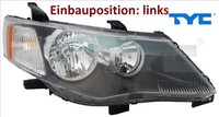 TYC 20-12160-05-2 Hauptscheinwerfer Links Scheinwerfer Frontscheinwerfer