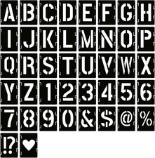 YEAJON 1.5 Inch Letter Stencils Symbol Numbers Craft Stencils, 42 Pcs Reusable A