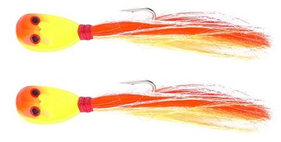 2 Stück JENZI Phantom-F Fibre Jig - 5 Gramm - Rot-Gelb
