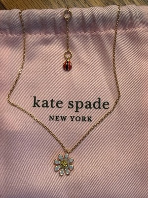 Kate Spade New York Dazzling Daisy Flower Opal Ladybug Pendant Necklace
