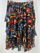 Colorful Tiered Maxi Skirt Boho Peasant Hippie Festival Metro Style Ruffles AA02