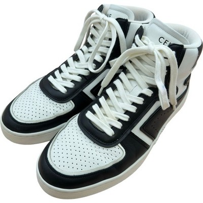 CELINE CT 01 High Cut Sneakers Black Leather Men's Sneakers