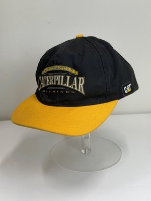 CAT Authentic Caterpillar Machines Tonkin Black Snapback Hat Cap Vintage