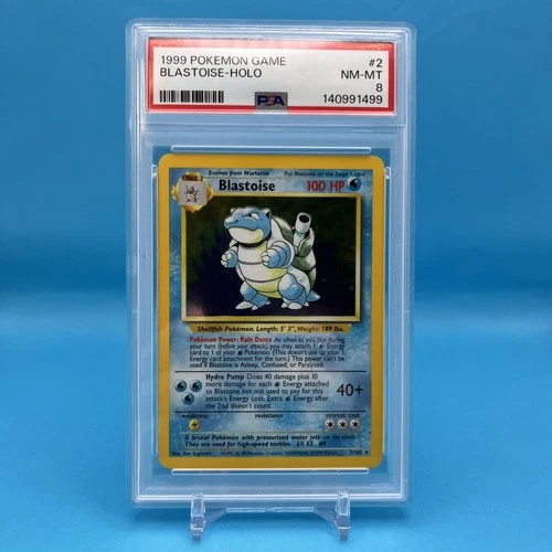 PSA 8 Blastoise Unlimited Base Set 1999 Pokemon Card 2/102 Vintage