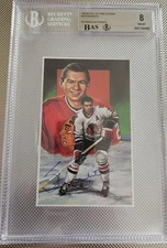 Makita, Stan  Signed on 1992 Hockey Hall of Fame Legends of Hockey Card  #15
