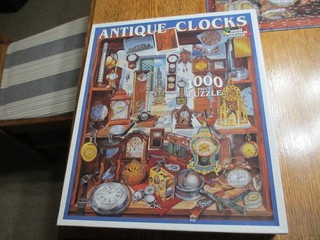 White Mountain Puzzles Antique Clocks 1000 Piece Hard To Find