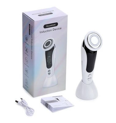 7 in 1 EMS Facial Massager Face Beauty Instrument with Vibration & Hot Compress