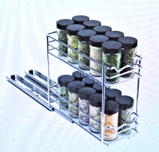 Hold N Storage Cabinet Organizer Pull Out Spice Rack Double Rack 4" Pantry Tool