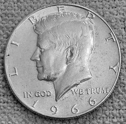 1- 1966 Kennedy half dollar coin