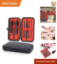 Portable Travel Manicure Set - Durable Stainless Steel Nail Care Tools, Black