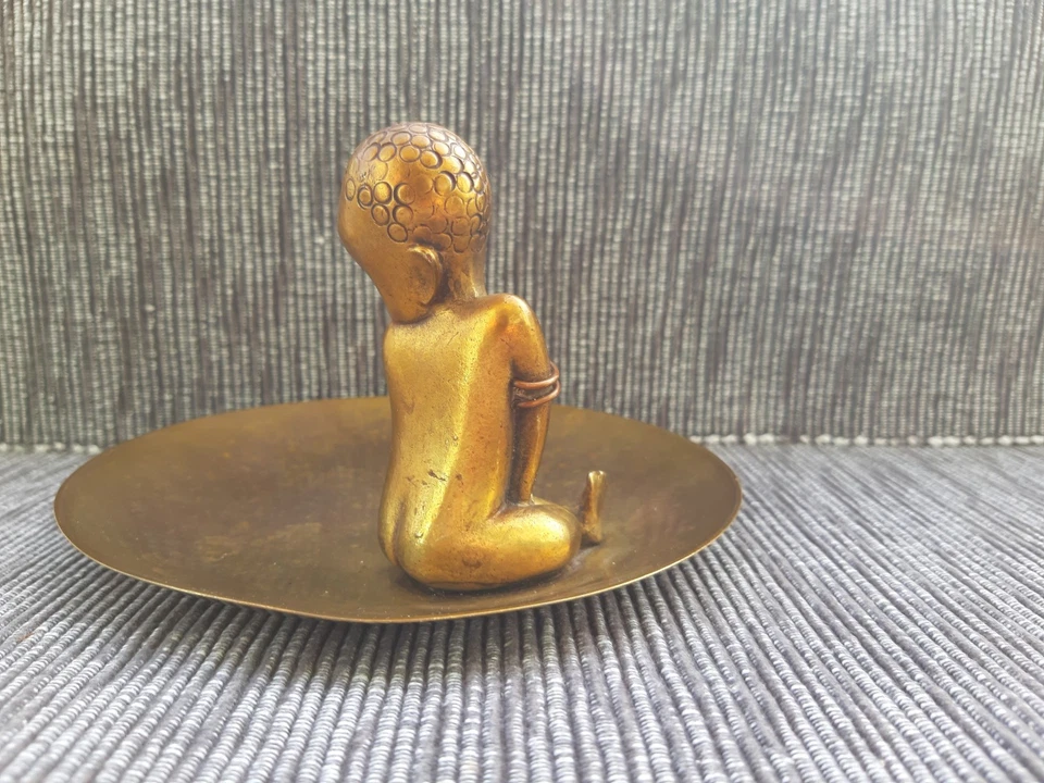 Bronze Schale mit Afrikanischem Kind / Hagenauer Wien - Bild 3 von 4