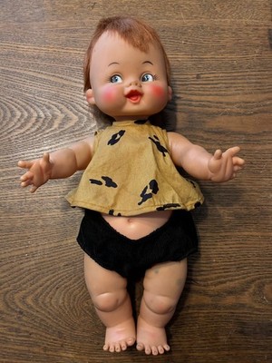 Vintage 1960 s Pebbles Flintstone 16'' Doll Ideal Toys Hanna Barbera