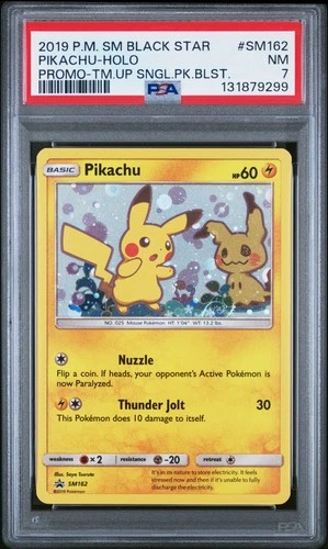 Pikachu SM162 Team Up Promo Holo Pokemon PSA 7 *299