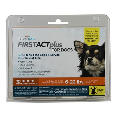 TevraPet FirstAct Plus for Dogs 6-22 lbs, 3 doses