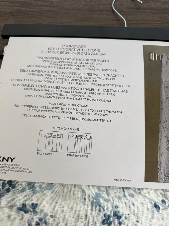 New DKNY Promenade Vines Curtains Drapes 32" x 96" Set of 4 - Image 4 of 4