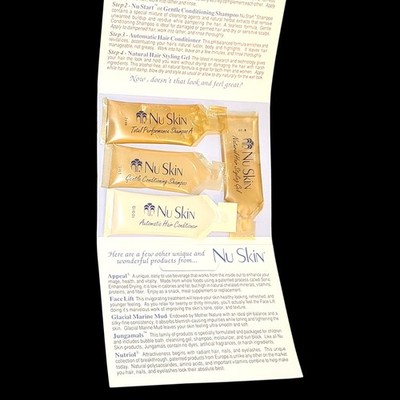 Vintage 1992 Nu Skin Hair Care Sample Kit NOS Rare Shampoo Conditioner Gel