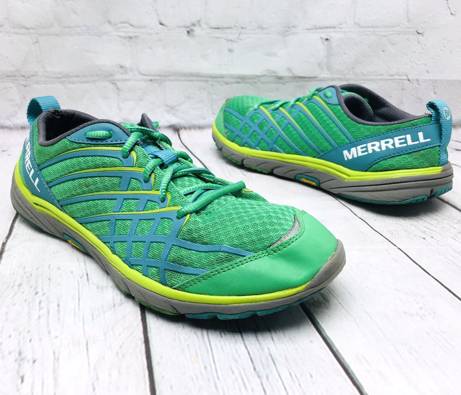 Merrell scarpe donna guanti scalzi taglia 8 5 accesso nudo arco 2 rete verde corsa