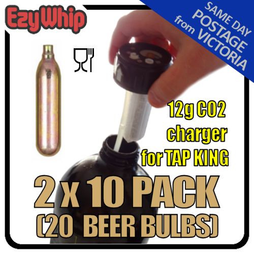 NON-THREADED BEER MOSA CHARGERS 12G X 20 TAP KING CARBON DIOXIDE BULBS CO2