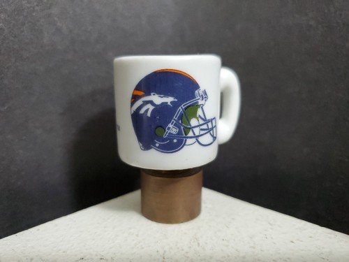 DENVER BRONCOS MINI CERAMIC GUMBALL MUG CUP 1.25" TALL NFL FOOTBALL TWO SIDES