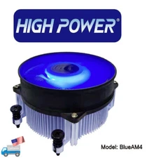 HIGH POWER® BlueAM4 AMD Ryzen 5/7/9 Socket AM4 AM5 CPU Cooler w/ 12xBlue LED Fan