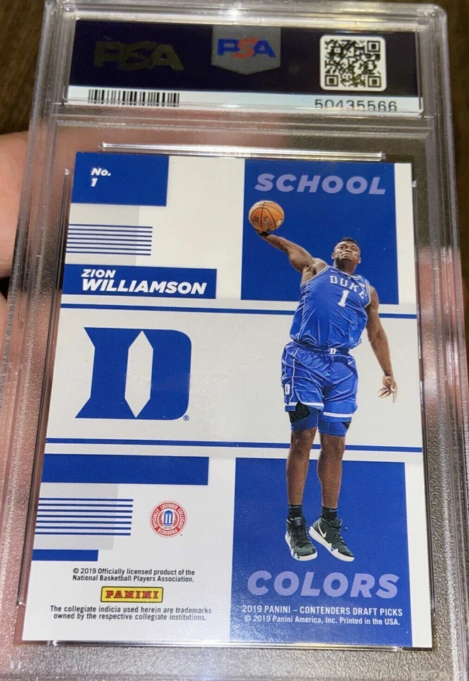 2019 Panini Contenders Draft Picks Zion Williamson School Colors Rookie PSA 10 - Image 2 of 2