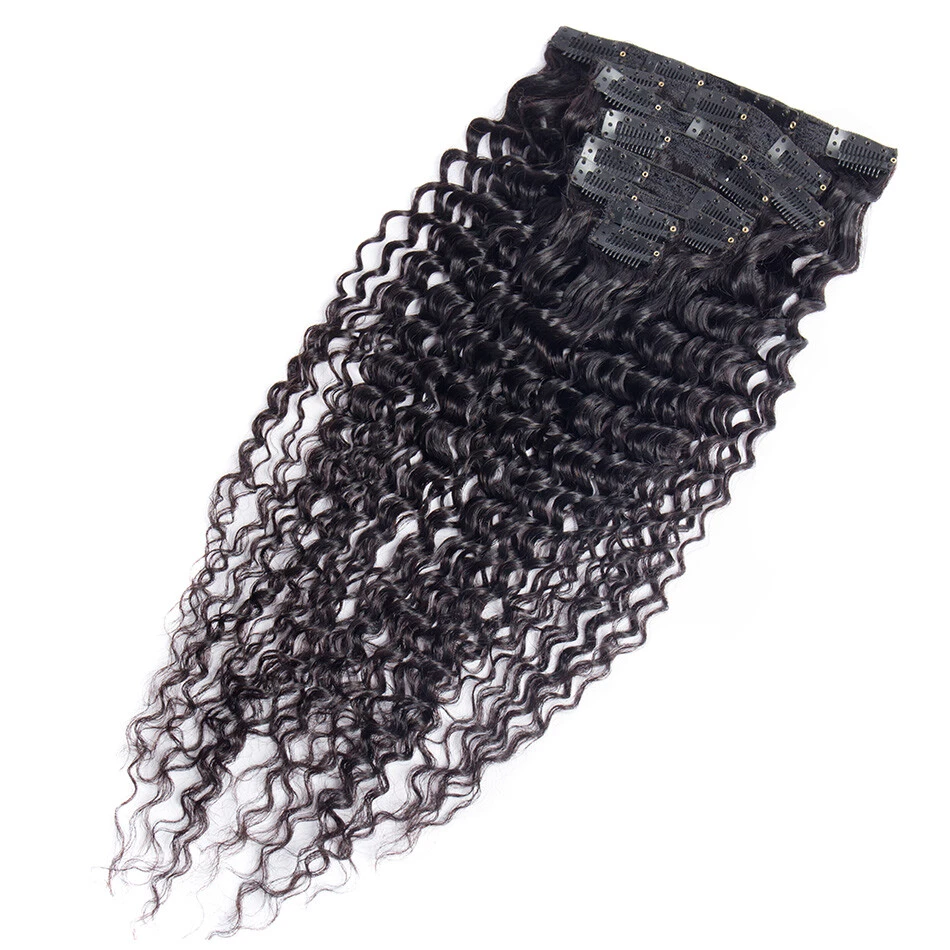 Brazilian Curly Clip In Hair Extensions Human Hair Extensions Clips In Natural - Image 4 of 4