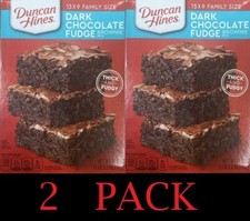 2x Duncan Hines DARK CHOCOLATE FUDGE Baking Brownie Mix 18.2 oz - 2 PACK