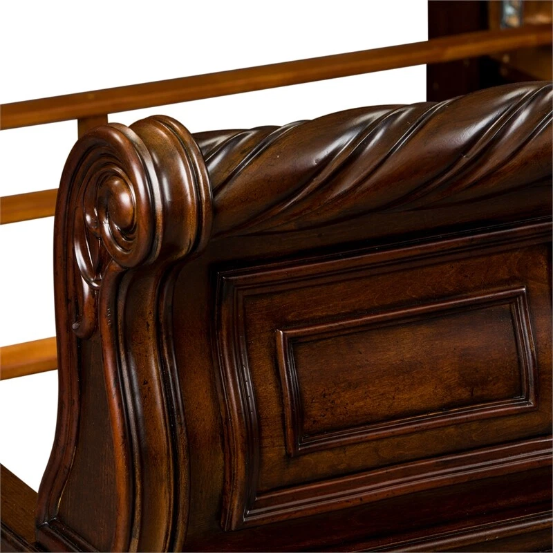Arbor Place Dark Brown Queen Sleigh Bed eBay