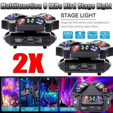 2PCS 9 LED Stage Light RGB Beam Spider Bird Moving Head DMX512 DJ XMAS Party US