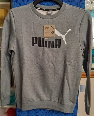 Puma Core Logo Crew Junior Sweatshirt in Grau, Kinder 13-14 Jahre