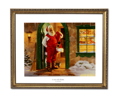 Old St Nick Santa Clause Christmas #5 Wall Picture Gold Framed Art Print