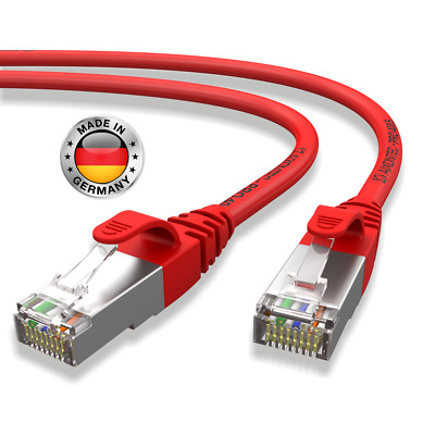 Lankabel RJ45 Patchkabel Netzwerkkabel Gigabit Cat 6 Ethernet Rot geschirmt