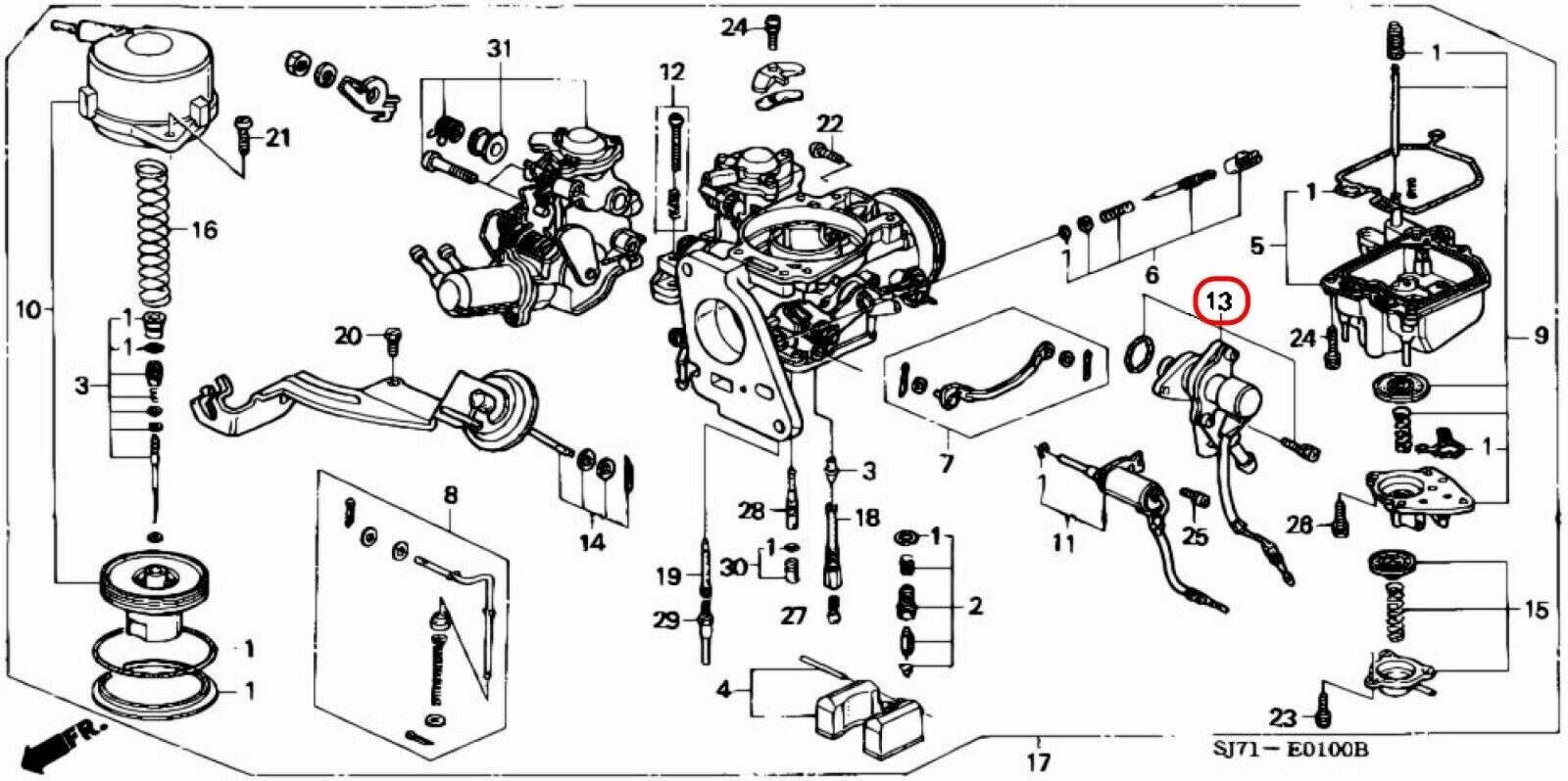 HONDA Genuine Acty Acty Truck AIR Solenoid Valve 16031PZ3000 16031PZ3